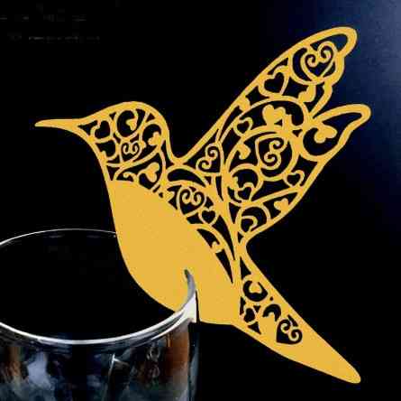 Прикраси на бокали посадочні картки Колібрі 10 штук 11 на 9 см золотистий Київ