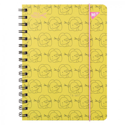 Блокнот Yes А5 80 листов на спирали с резинкой Hey Helly клетка (151837) Винница - изображение 1