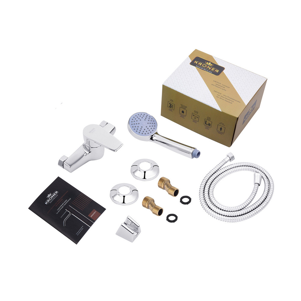 Змішувач для душу Kroner KRM Oker - C050 з душовим гарнітуром Київ - фото 7