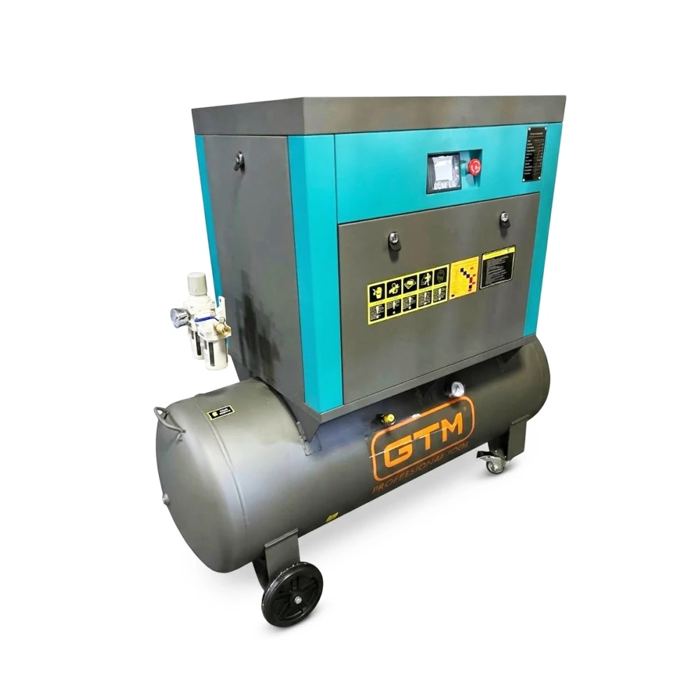 Гвинтовий повітряний компресор GTM DLG7.5V/inv : 200 л, масляний, 380В/інвертор/кожух (25143) Київ - фото 1