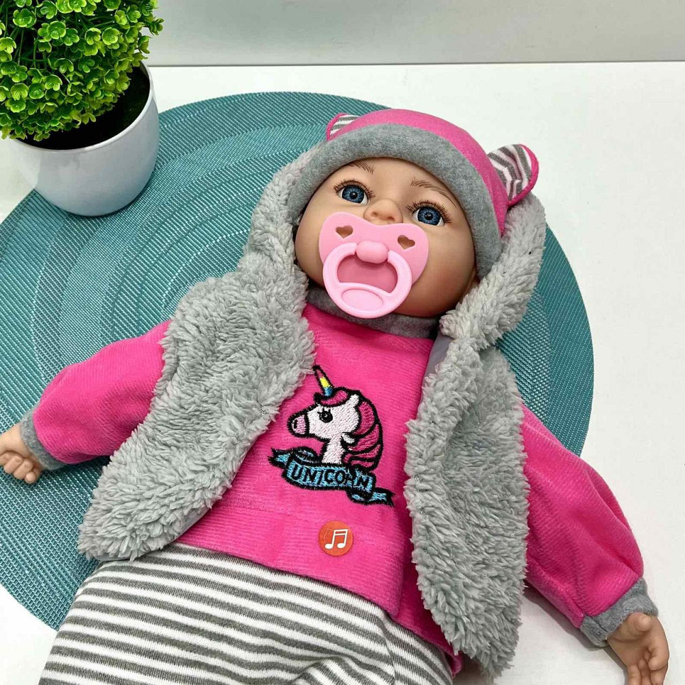 Лялька-пупс м'яконабивна з соскою та звуковими ефектами укр мова Вид 2 (M 5424 UA) Чернігів - фото 5