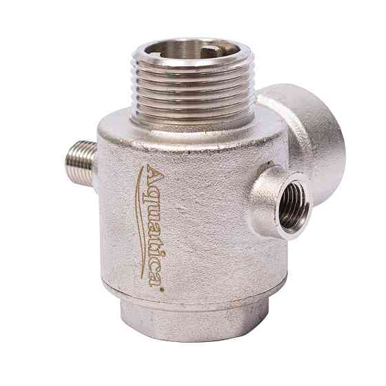 З'єднувач п'ятививідний + зворотний клапан 80 мм M1"×F1"×F1/4"×F1/4" Silver 480 г AQUATICA (779601) Київ