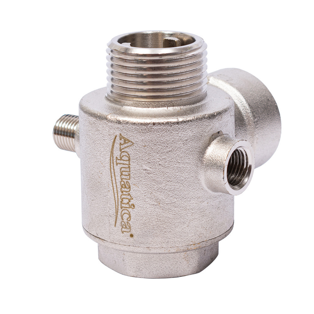 З'єднувач п'ятививідний + зворотний клапан 80 мм M1"×F1"×F1/4"×F1/4" Silver 480 г AQUATICA (779601) Київ - фото 4