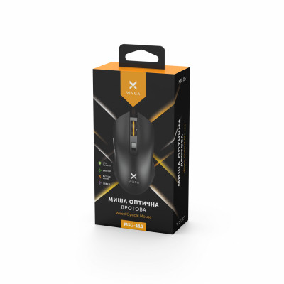 Мишка Vinga MSG-115 Black Вінниця - фото 3