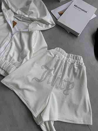 Женский стильный повседневный велюровый костюм Белый, 44/46 Одесса