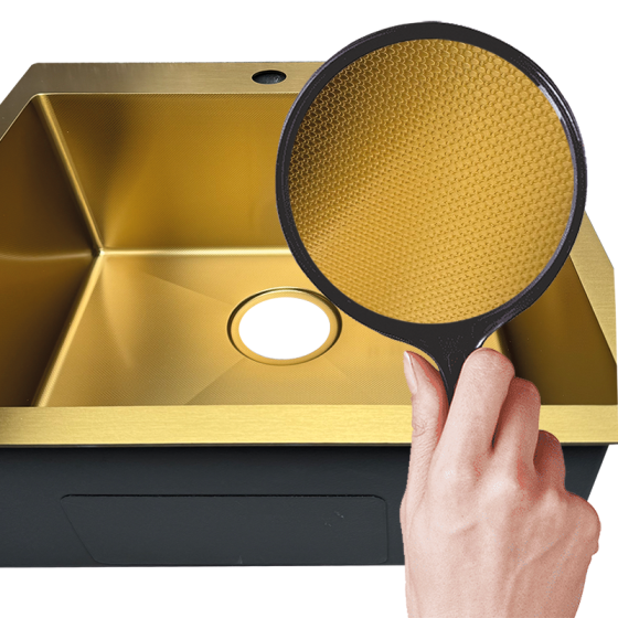 Мийка Mixxus MH6050 Micro Decor Brushed Gold (3.0/0.8) з нерж. сталі (колір матове золото) (MI8222) Київ