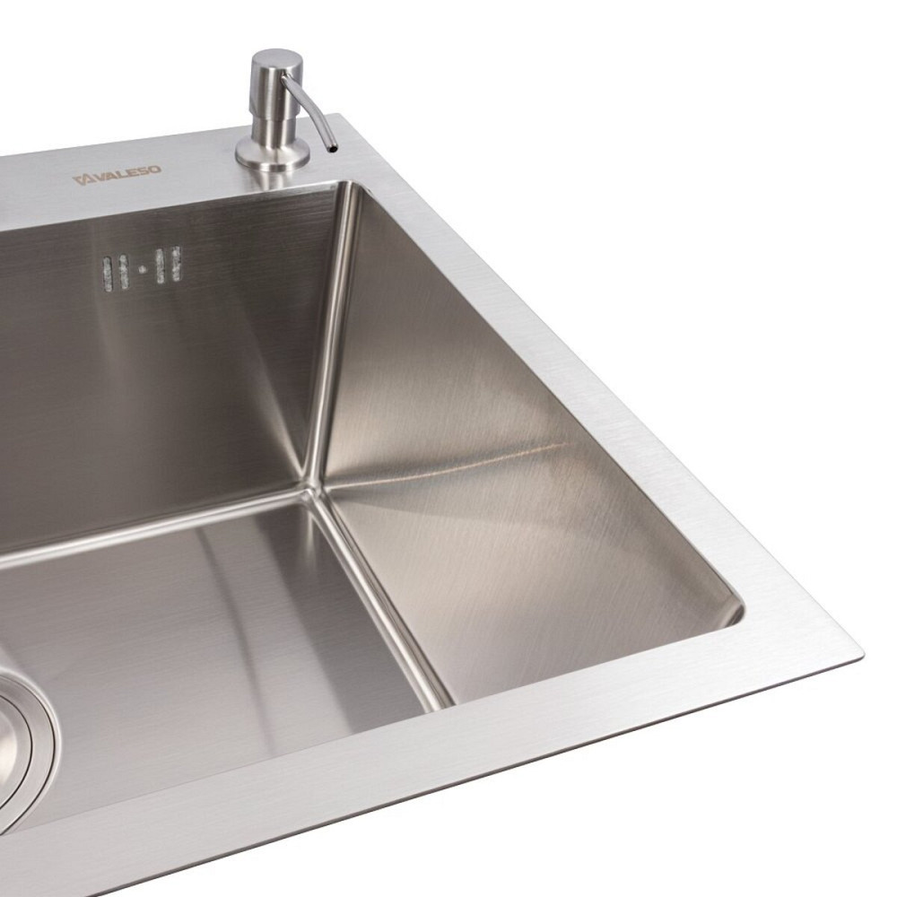 Кухонна мийка VALESO Handmade 65х43 нержавійка (3,0/0,8) Коломыя - изображение 3