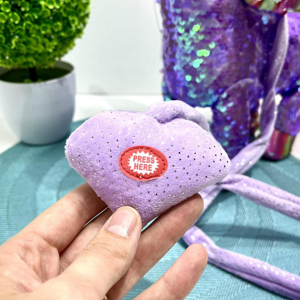 Іграшка м'яка інтерактивна Казкова конячка єдиноріг повідець звук світло Фіолетова (M 6203 I UA) Чернигов - изображение 7