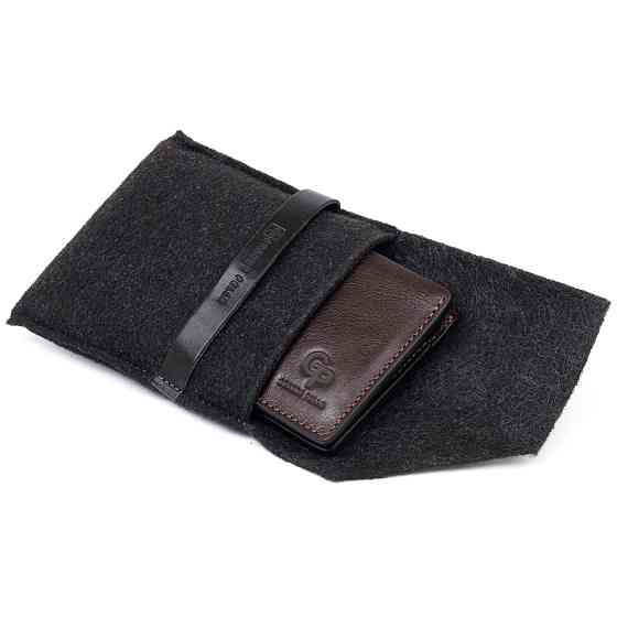 Строгое портмоне в гладкой коже на магнитах Коричневое (GRANDE PELLE) Киев