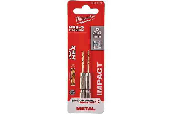 Сверло по металлу RedHEX HSS-G TiN (2 шт; 2х17х59.5 мм) Milwaukee 48894703 Коломия