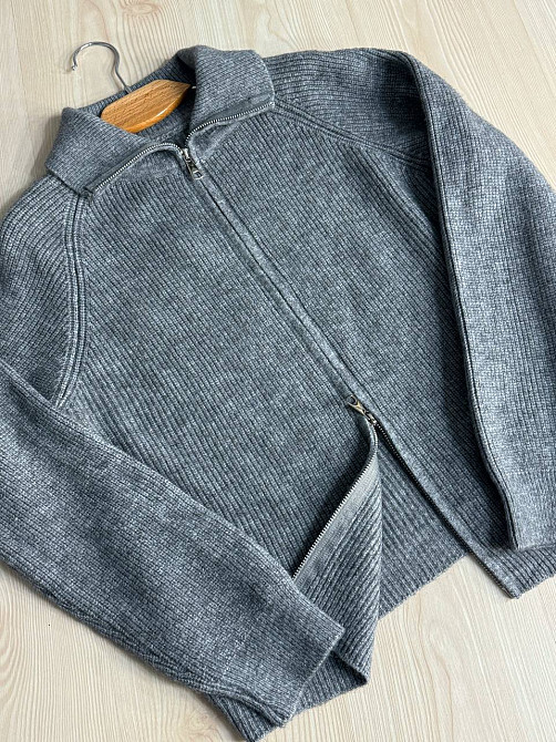 Кардиган жіночий A-N 1899 светр на блискавці в’язаний сірий, сірий, one size Київ - фото 3