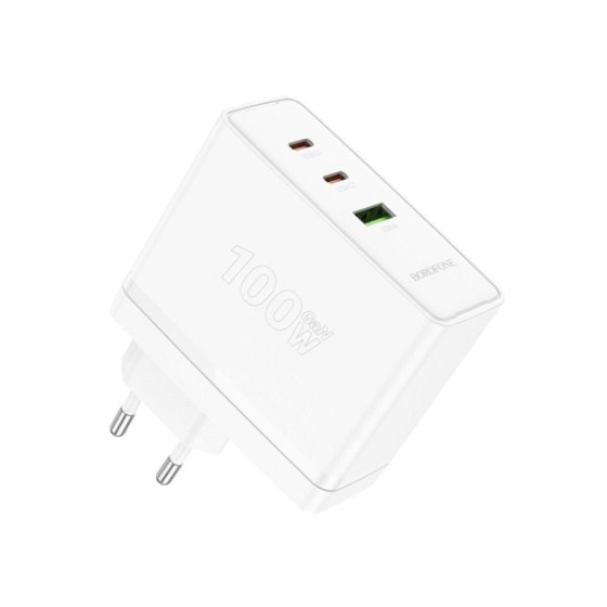 Сетевое зарядное устройство Borofone BN11 Imperial PD 100W (2Type-C/1USB) Белый Винница
