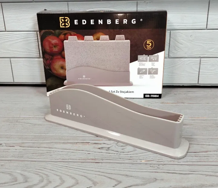 Набір обробних дощок EDENBERG EB-11984 4 шт з підставкою, пластикові дошки для кухні та нарізання Одеса - фото 2