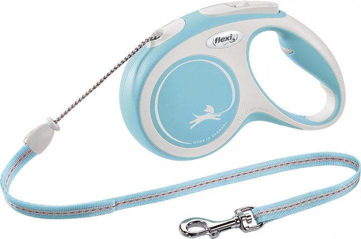 Повідець-рулетка Flexi New Comfort S трос 8 м до 12 кг (Світло-синій) Вінниця - фото 1