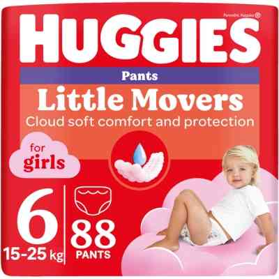Подгузники Huggies Little Movers Pants 6 (15-25 кг) для дівчаток 88 шт (5029054568217) Винница