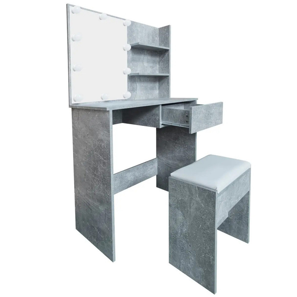 Туалетный столик с зеркалом и подсветкой + табурет AVKO ADT9 Beton стол косметический Киев - изображение 2