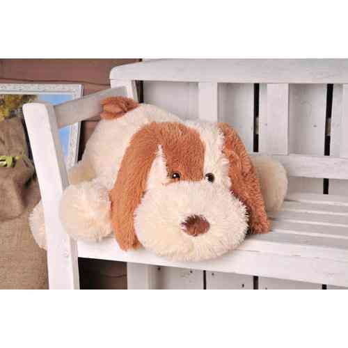 Плюшева Собачка Аліна Кулька 55 см персиковий з коричневим Київ