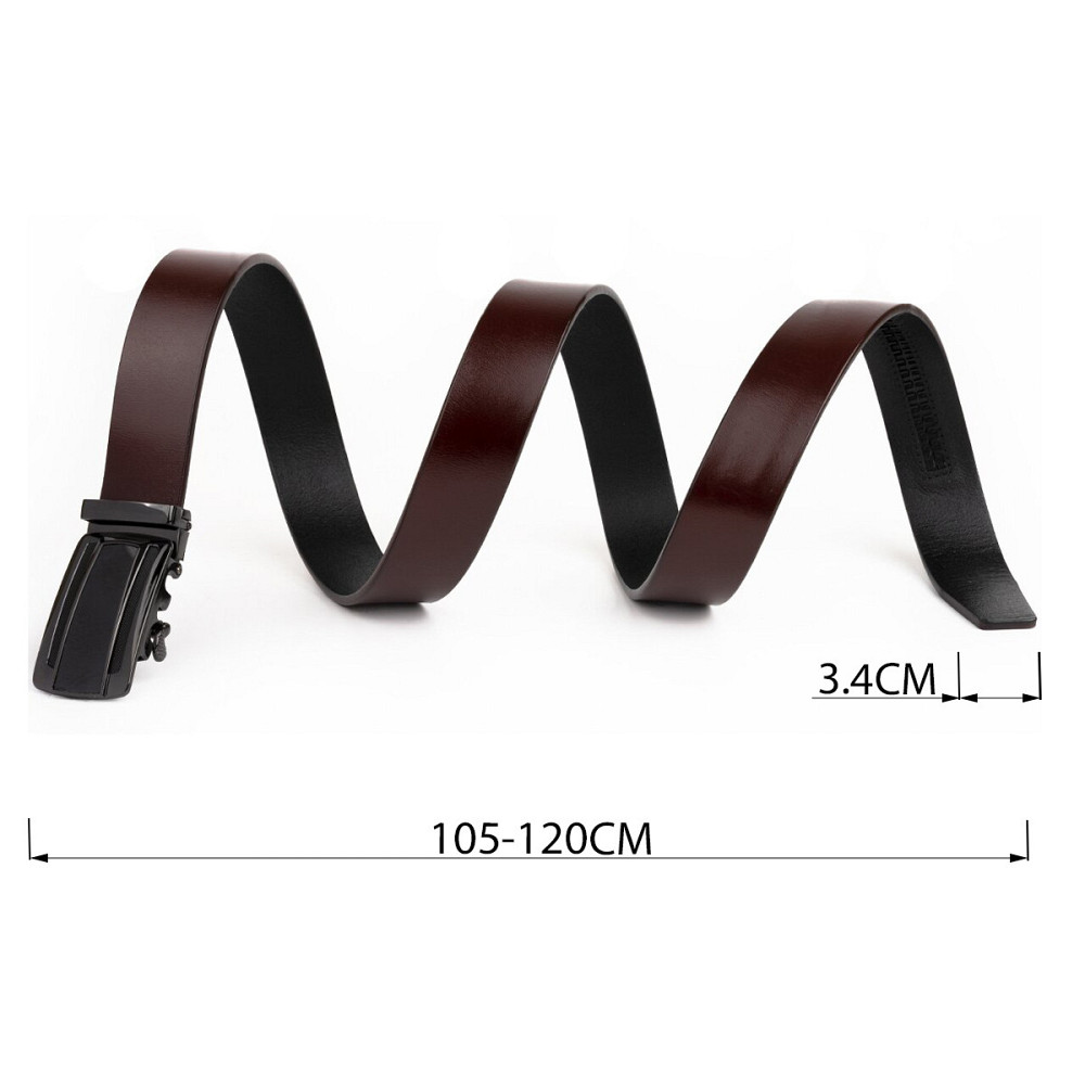 Ремень мужской с затемненной пряжкой автомат Vintage 20296 Коричневый Киев - изображение 5