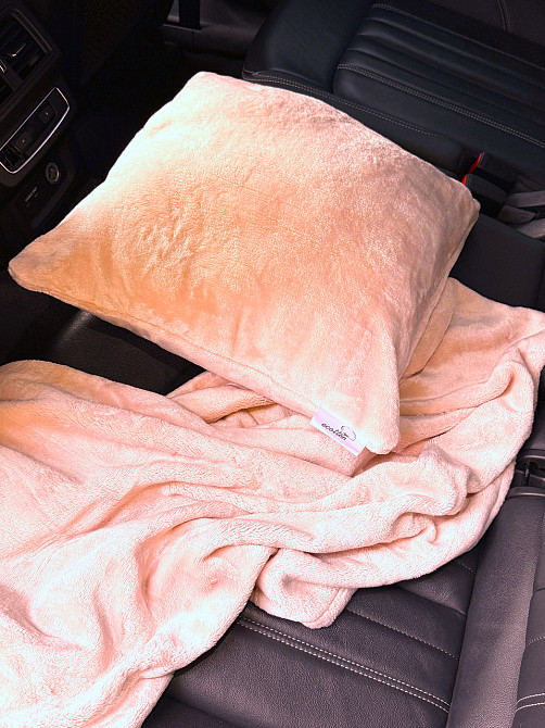 Ecotton Набір для подорожі Ecotton 2 в 1 Подушка 40х40 плед 110х140 рожевий Киев - изображение 4