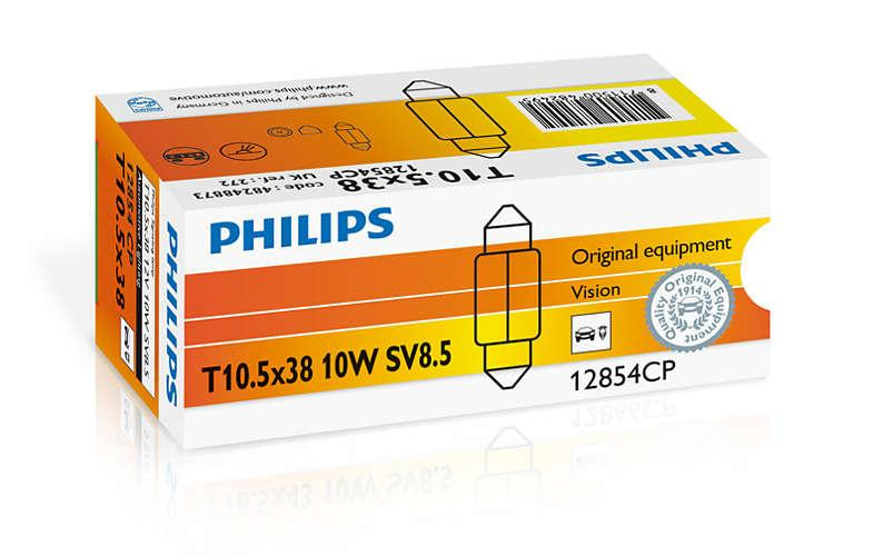 Указательная лампа накаливания PHILIPS 12854CP C10WX38mm 12V 10W SV8,5 Харьков - изображение 2
