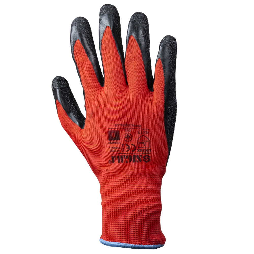 Sigma Перчатки трикотажные с частичным латексным вспененным покрытием р9 (черные, манжет) SIGMA Киев - изображение 3