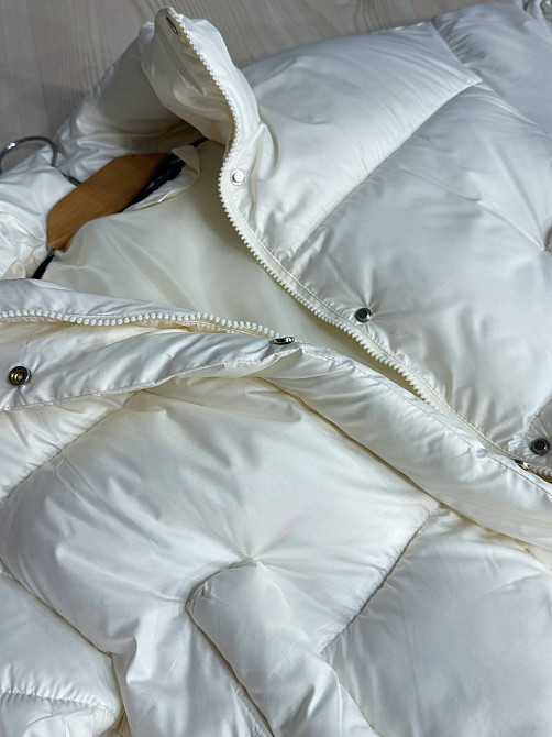 Куртка женская Haiziyuan 8606 короткая пуффер с воротником белая, белый, L Киев - изображение 11