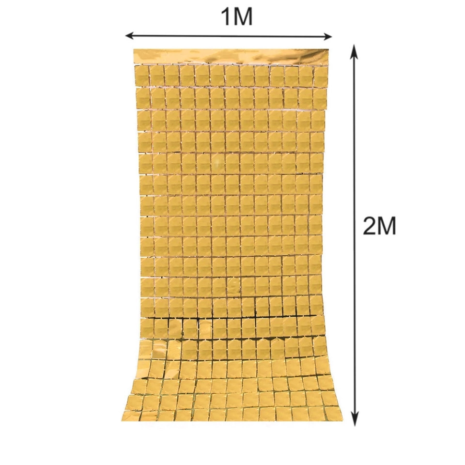 Дождик для фотозоны на стену кубиками 2 м на 1 м золотистый Киев - изображение 4