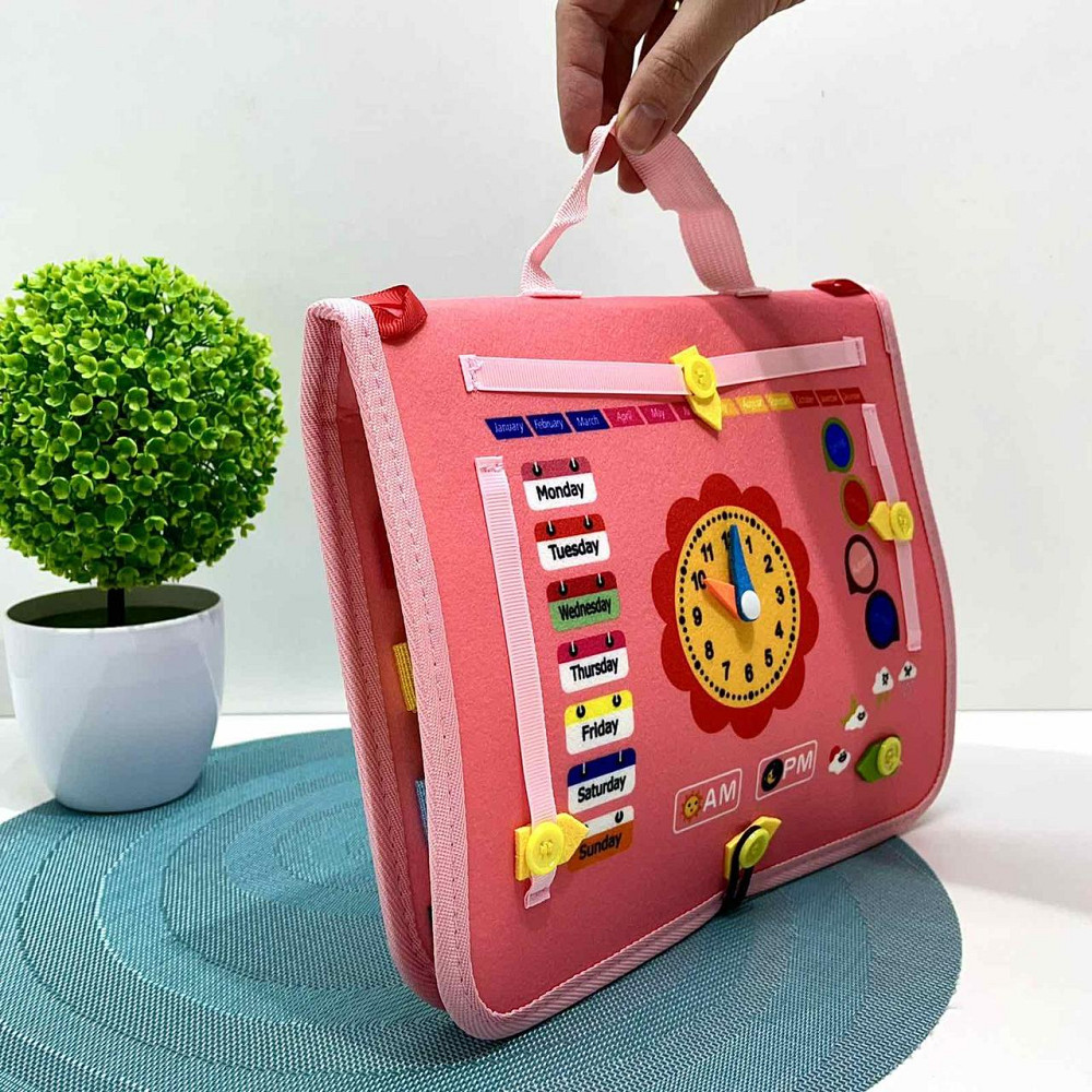 Сумочка розвиваюча тканинна з навчальними елементами Рожева (C60521) Чернігів - фото 8