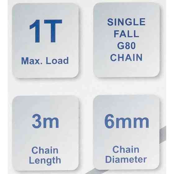 Таль ланцюгова ручна 1т, ланцюг 3 м Scheppach SCH-TRC9010 Одеса