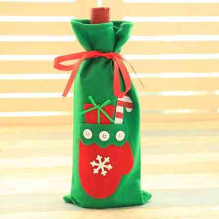 Чехол на бутылку новогодний 30 на 13см зелено-красный Киев