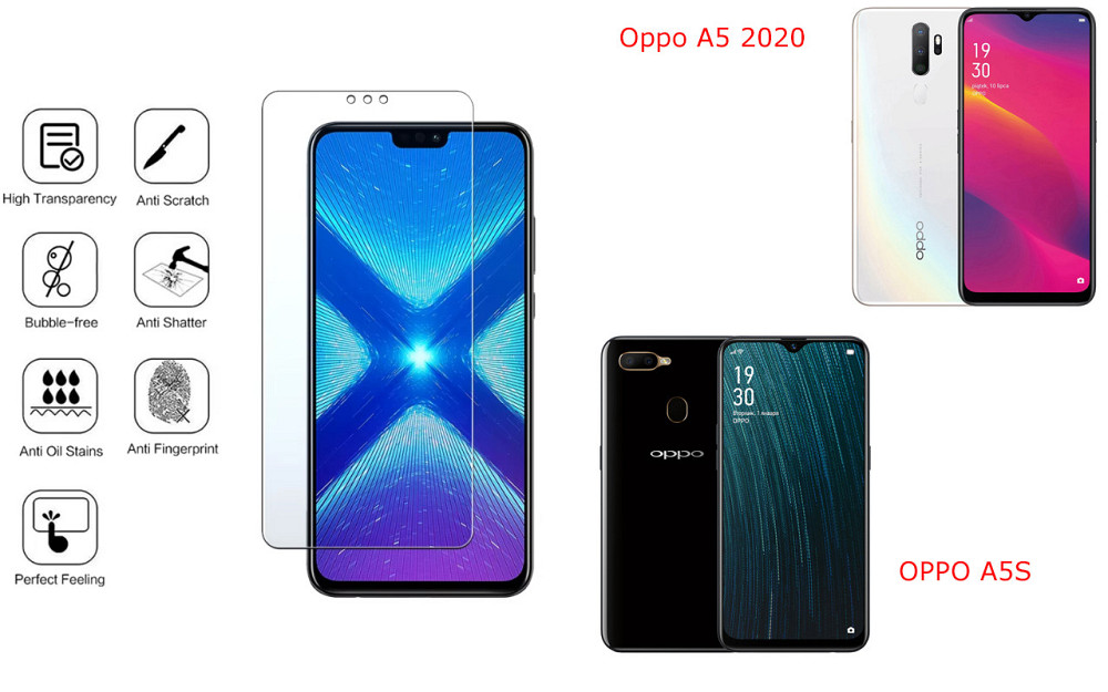 Защитное стекло NeoGlass для Oppo A5 2020, OPPO A5S – ультрапрозрачное и устойчивое Киев - изображение 4