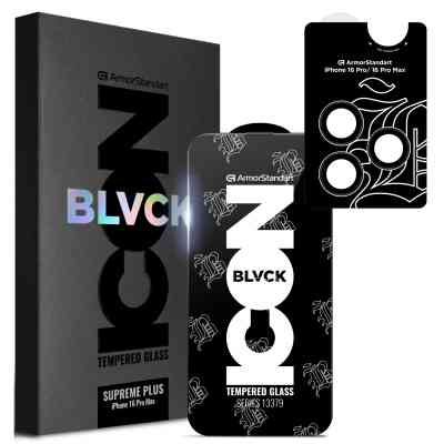 Стекло защитное Armorstandart Supreme Plus Black Icon Apple iPhone 16 Pro Max (ARM80297) Винница