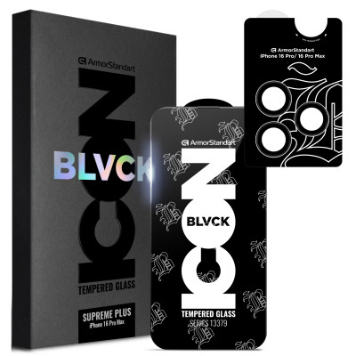 Скло захисне Armorstandart Supreme Plus Black Icon Apple iPhone 16 Pro Max (ARM80297) Вінниця - фото 1