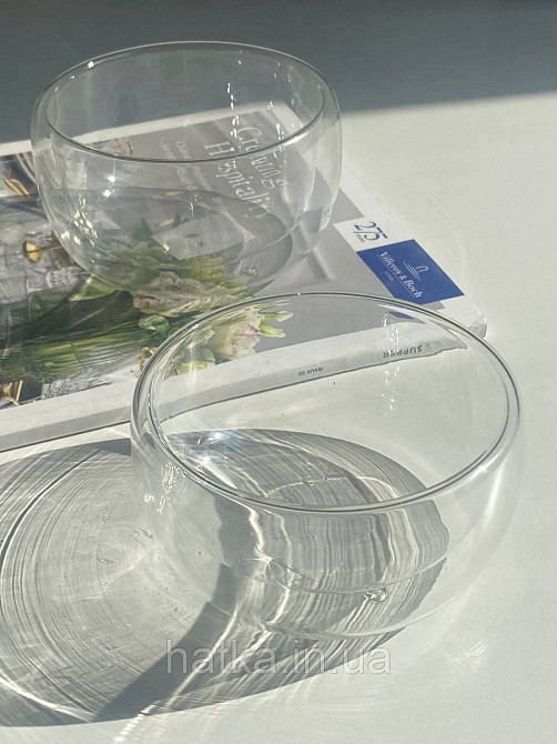 Тарілка піала-боул Olens "Звілінг" 330 мл подвійне скло для дому та ресторану Київ - фото 4