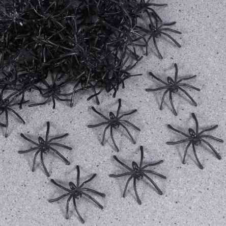 Пауки на Хэллоуин 10 штук 4 см черный Киев