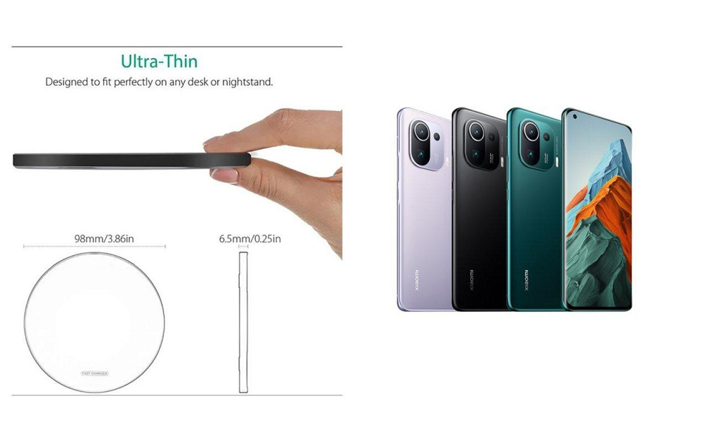 Бездротовий зарядний пристрій Copper до 30W для Samsung Galaxy S20, S20 FE, S20+, S20 Ultra, USB-C, LED Київ - фото 3