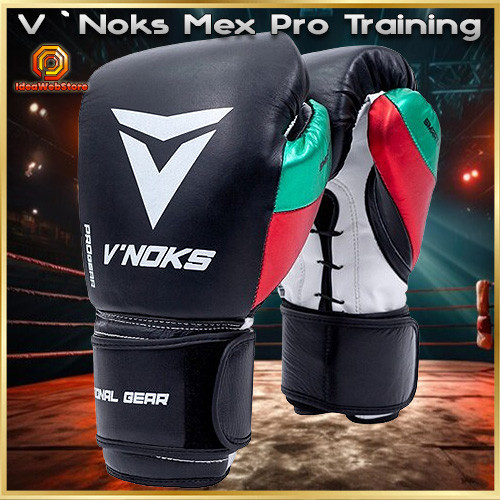 Боксерські рукавички V`Noks Mex Pro 8 унцій (Винокс) Чорні, натуральна шкіра, преміум захист Київ - фото 1