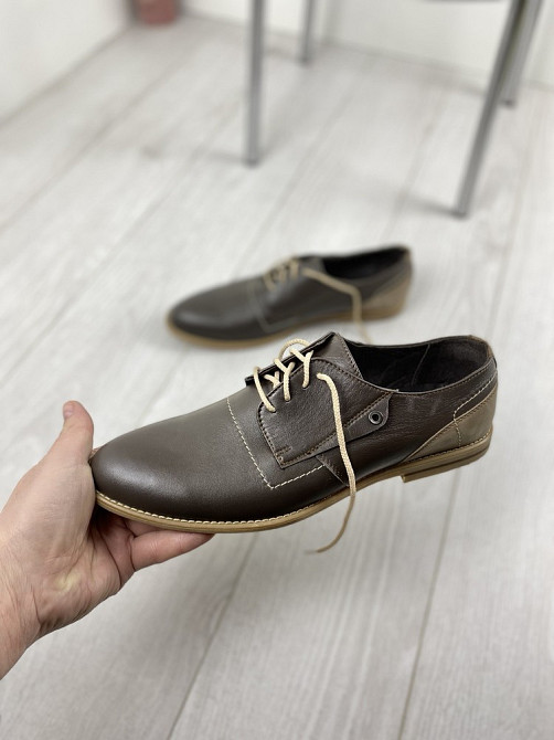 Туфлі чоловічі ВАДРУС натуральна шкіра світлі 44р темні 41р руді 39р 41р 43р 44р (код 39-29см 4 Коломыя - изображение 2