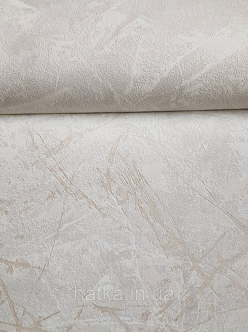 Шпалери вінілові на флізеліні метрові Sintra Edelina під штукатурку під бетон структурні білі світло-сірі золотисті Київ - фото 3