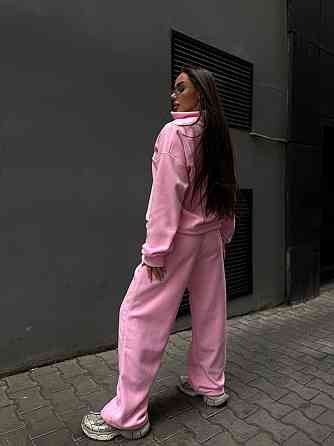 Женский удобный теплый костюм из флиса двусторонний Розовый, 42/44 Одесса