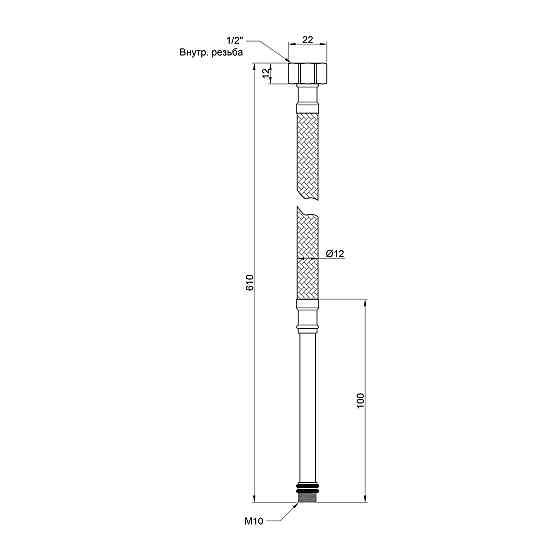 Гнучка підводка для води Thermo Alliance Standart М10 60 см (пара) SD396W60L Київ