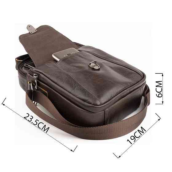 Сумка мужская из плотной кожи 14996 Vintage Коричневая Киев