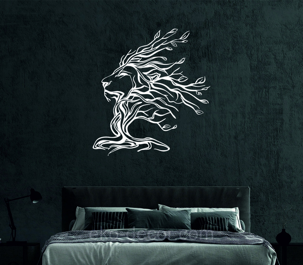 Декоративное настенное 3D Панно «Лев» Декор на стену с объемом 70*64 см, Белый Киев - изображение 4