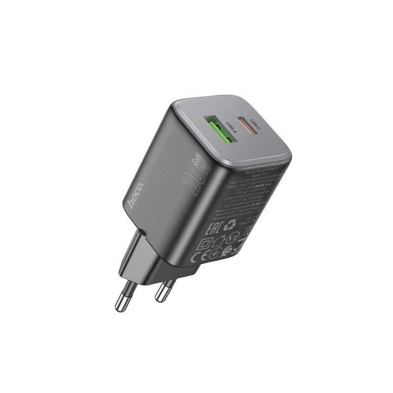 Сетевое зарядное устройство HOCO N41 Almighty PD20W+QC3.0 charger Black Киев - изображение 1