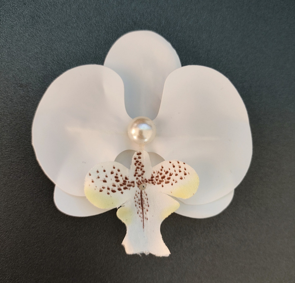 Затискач для волосся Орхідея Білий Смела - изображение 1
