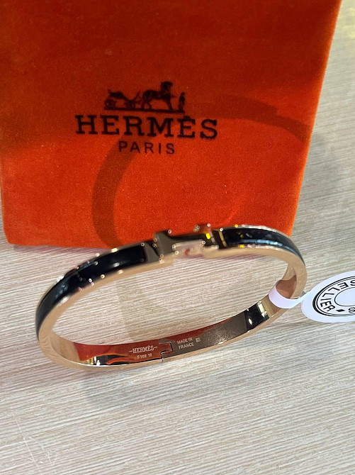 Браслет Hermes / Эрмес браслет черная эмаль, позолота 18 К Одесса - изображение 3