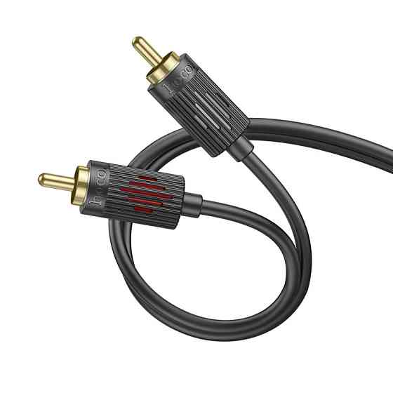 Аудiокабель HOCO UPA28 3.5mm male to double lotus RCA, 1,5m, Black Одеса