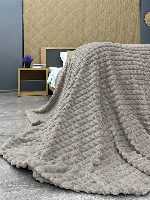 Плед-покривало Кубик 200х220 см (+-10см) Світло-сірий (87-228) Київ - фото 8