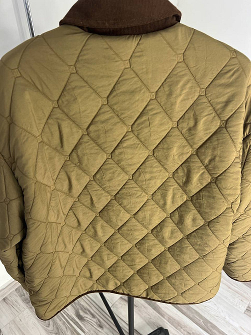 Куртка жіноча Lady Yep 9090 сорочка оверсайз стьобана демісезонна на гудзиках комбінована з вельветом коричнева, коричневий, M Київ - фото 6