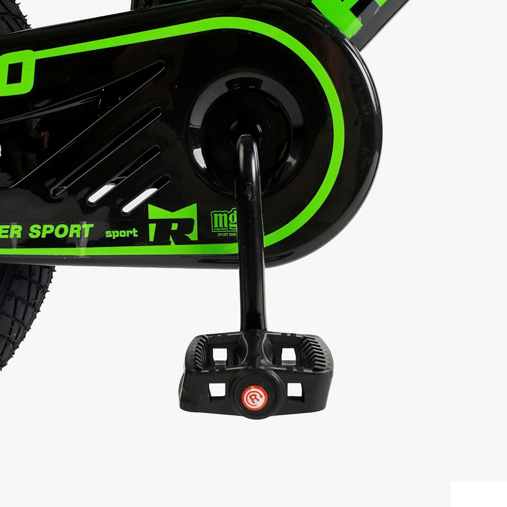 Велосипед 2-х колісний CORSO REVOLT 16 дюймів дискові гальма додаткові колеса Чорно-салатовий (MG-16090) Чернігів - фото 3